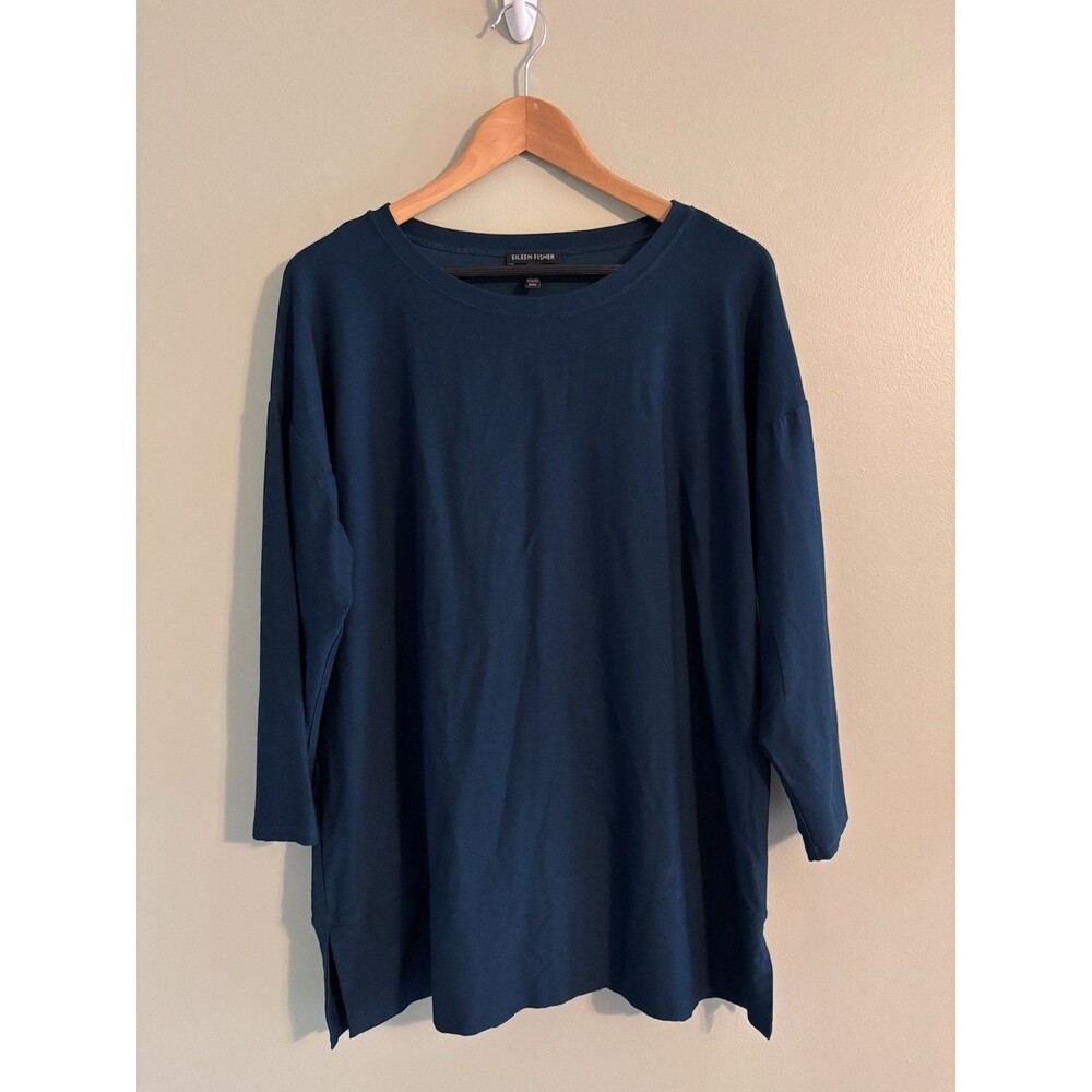 Eileen Fisher Women’s M Boxy Tunic Oversized Minimalist Lagenlook Coastal